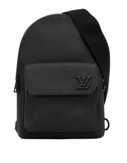 Pilot Sling Bag, Leather, Black, NFC, 3*